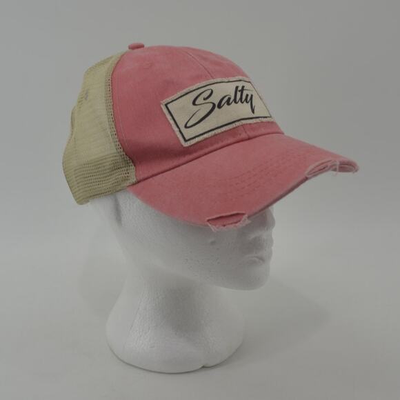 Adams Salty Coral Tan Baseball Distressed Trucker Hat OS - Picture 7 of 11